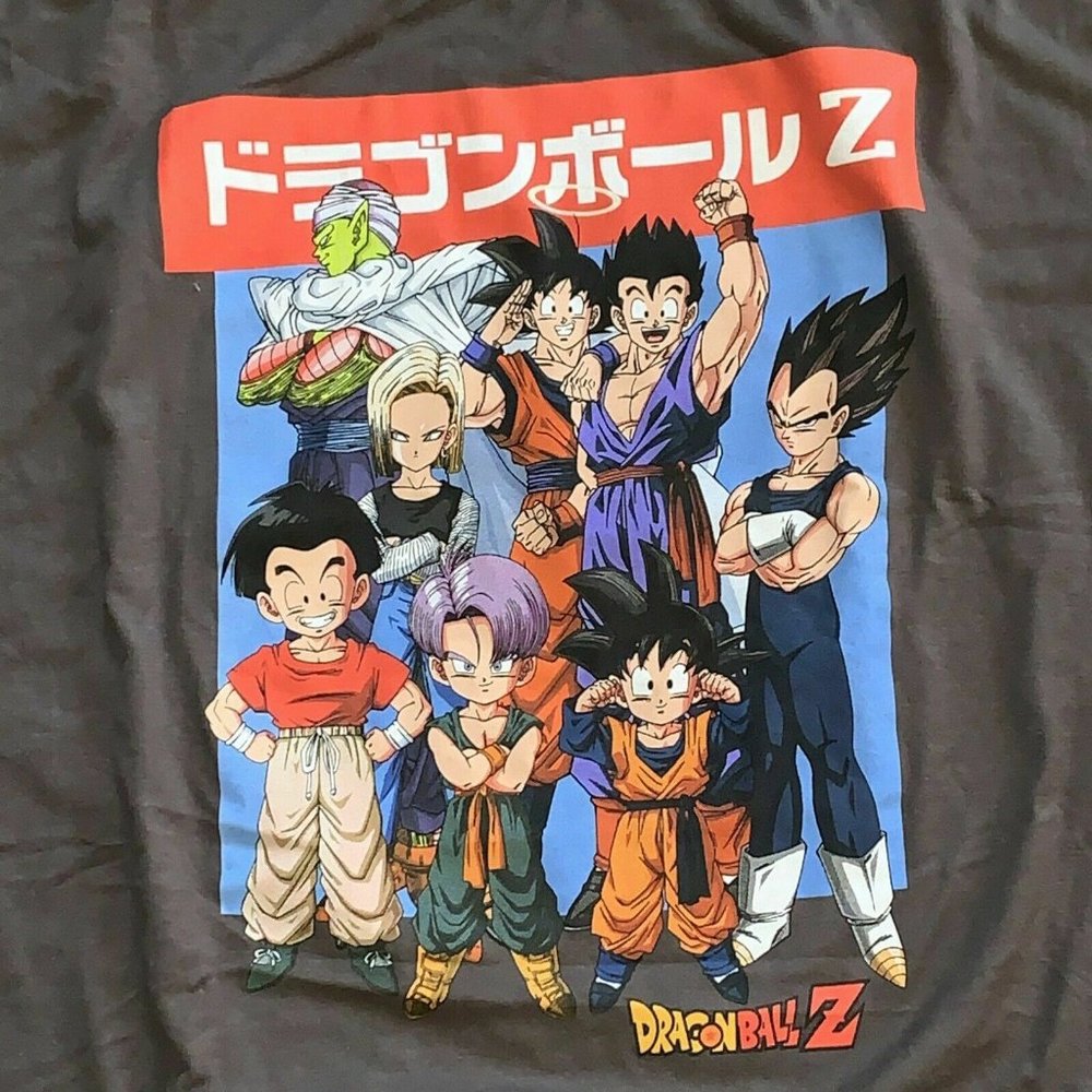 NEW DragonBall Z Classic Group Retro Unisex XL (X Large) T-shirt Dark Grey